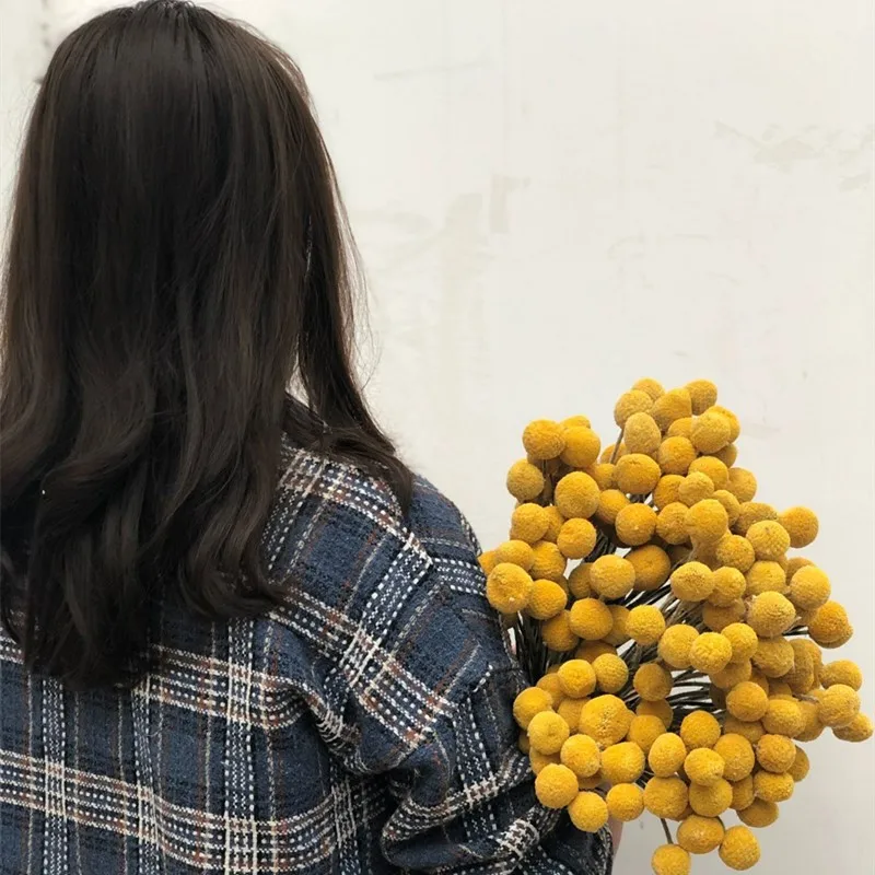 

Natural Eternell Dried Forever Yellow Gold Orbs Wedding Home Party Christmas Decoration Bouquet Preserved Flower Ball DIY Design