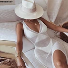 NHKDSASA женские длинные платья, прозрачное сексуальное пляжное макси-платье с открытой спиной и шнуровкой без рукавов, 2021