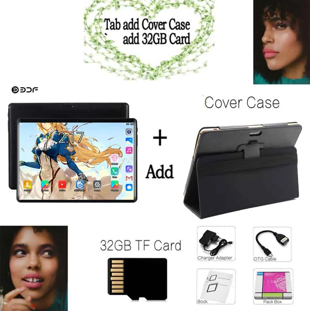 Holster 32GB TF BDF 10-дюймовый планшетный ПК 10/Deca Core 8 ГБ ОЗУ 128 Гб ПЗУ Android 9,0 две sim-карты 3g/4G LTE WiFi Bluetooth Pc планшет 10,1 - Комплект: Holster 32GB TF