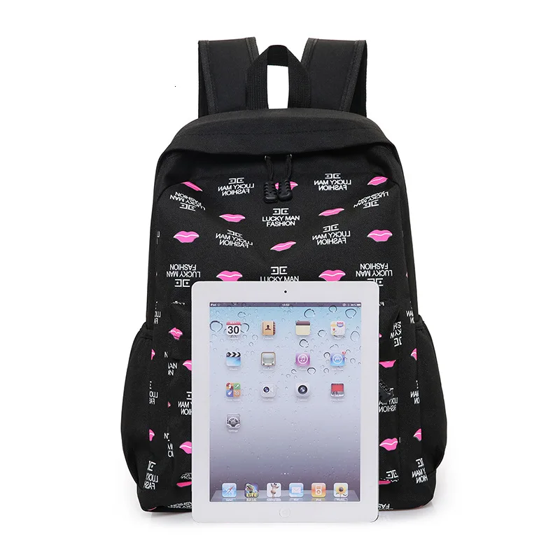 Bags School for Teenagers Girls Schoolbag Large Capacity Ladies Printing School Backpack Set Rucksack Bagpack Cute Book Bags