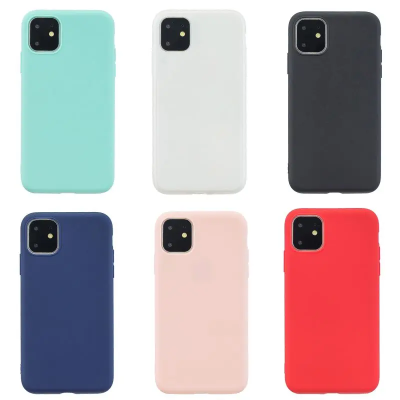 В конфеты цвет Матовые чехлы для IPhone 11 Pro MAX простой Анти Царапины Нескользящие