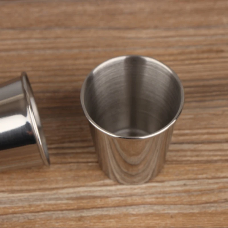 Кружки из нержавеющей стали серебряный портативный набор для путешествий