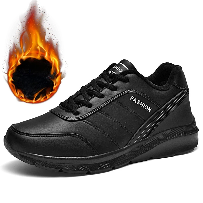 

Мужские зимние кроссовки на вулканизированной подошве, плюшевая обувь, сохраняющие тепло, удобная Уличная обувь из хлопка, Мужская несколь...