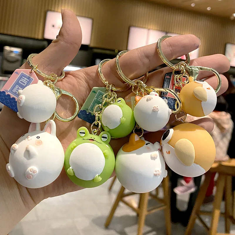 

Cartoon Abstract Small Animals Keychain Lovely Doll Couples Keyring Backpack Handbag Car Key Pendant Accessories Decoration Gift