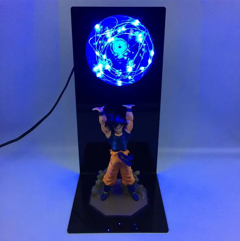 Синий Dragon Ball Z лампа Фигурки Игрушка Сон Гоку kamehameha лампа аниме модель куклы с светодиодный светильник для детей Рождественский подарок - Цвет: Синий