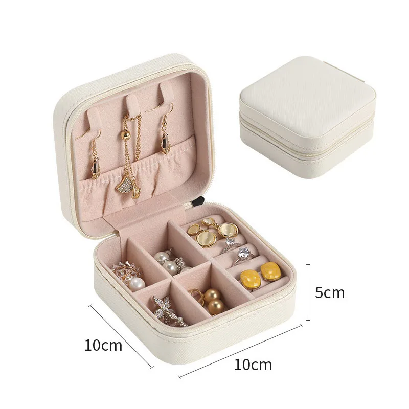 Portable Jewelry Box Fashion Minimalist Jewelry Case Necklace Earrings Ring Organizer Box Jewelry Display Travel Storage Holder