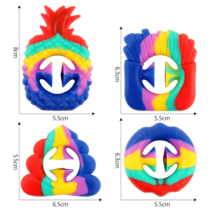 

Color Red Grip Ring Finger Vent Press Suction Cup Hand Grip Toy Irregular Decompression Fries Pineapple Adult Decompression Toy