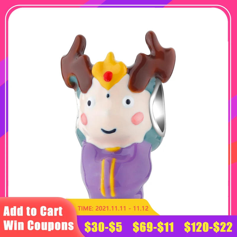 

Оригинальные дизайнерские эмалированные подвески, бриллиантовые серебряные бусины в стиле игры «Король славы» Donghuang Taiyi, подходят для ориг...