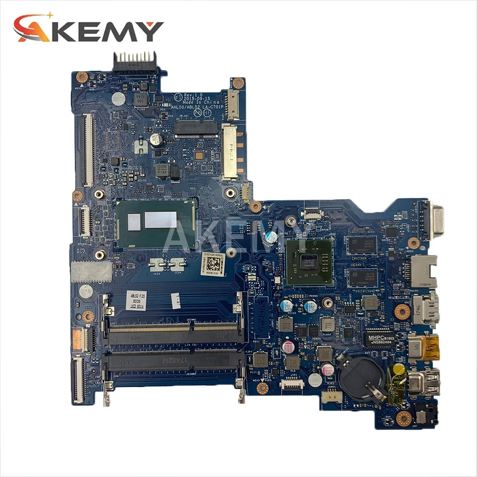Материнская плата для ноутбука For HP Pavillion 15-AC 250 G4 SR1EK I3-4005U материнская AHL50/ABL52 LA-C701P