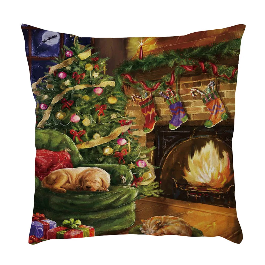 Наволочки с рождественскими узорами льняная наволочка набор диванов для