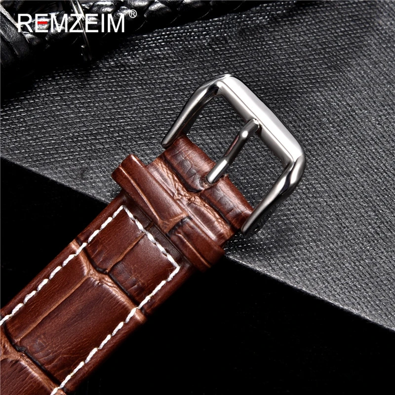 Calfskin Leather Watch Strap 16mm 18mm 20mm 22mm 24mm Watchband For Women Men Watch Accessories Solid Buckle Black Brown