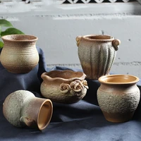 korean vintage stoneware old pile ceramic succulent flower pot handmade large diameter green plants potted home balcony garden