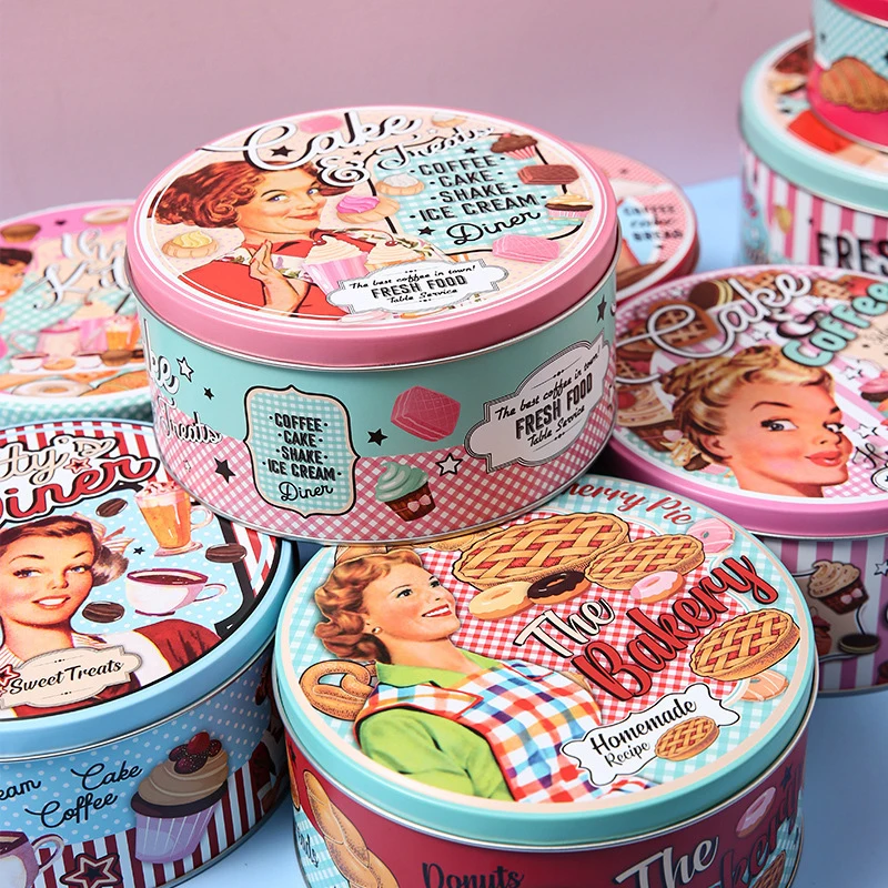 Пустая металлическая коробка для хранения жестяная печенья конфет домашних