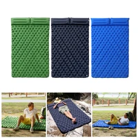 outdoor double sleeping pad camping inflatable mattress with pillows waterproof travel mat folding bed ultralight air cushion