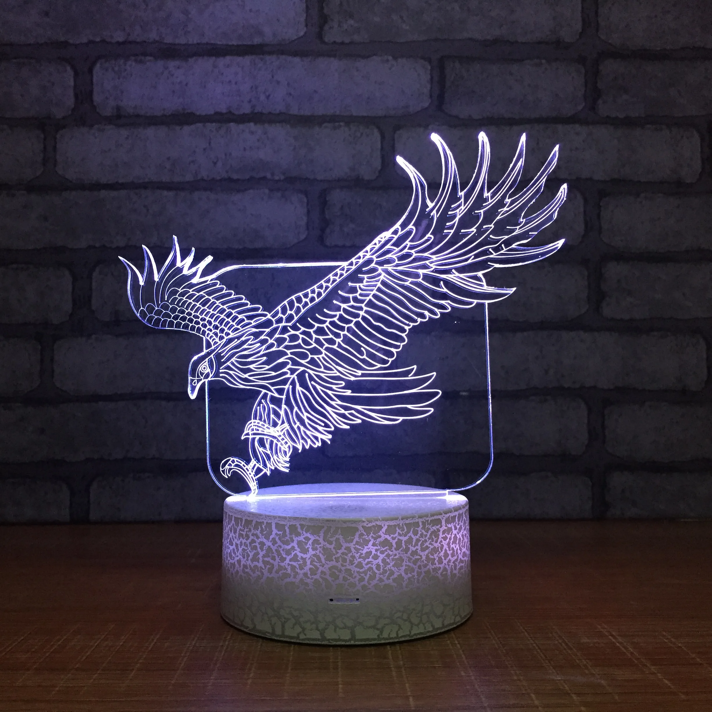 

7 Color Changing Eagle LED 3D Night Light Touc Remote Control USB Animal Table Desk Lamp for Home Bedroom Decoration Kids Gift