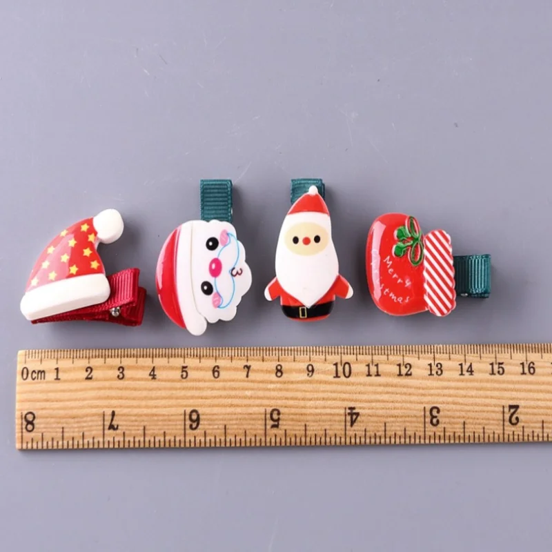 2Pcs Women Girls Cute Christmas Hairpins Hair Clip Bands Cartoon Headwear Kids Barrettes Charm Jewelry Gift Accessories |