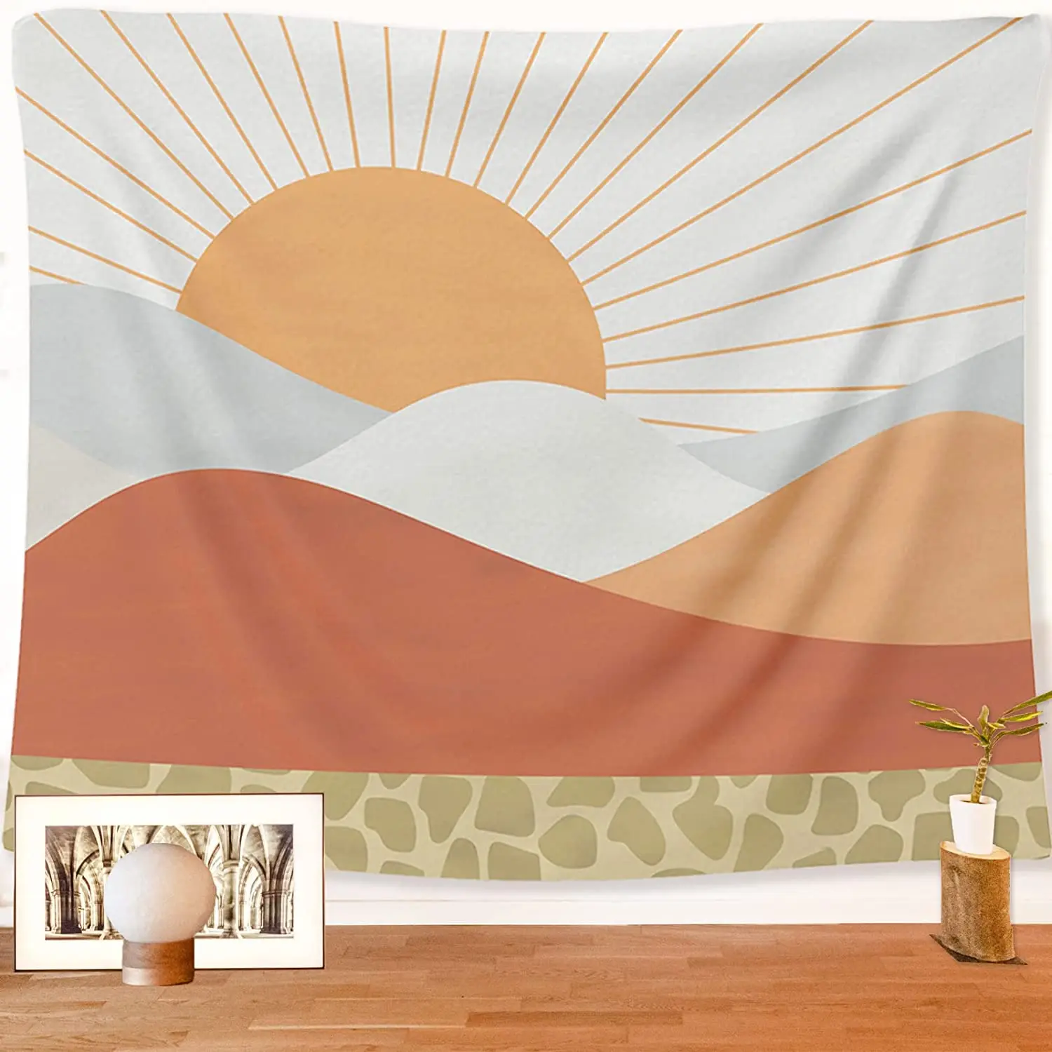 

MOEVERLIW Boho Tapestry Wall Hanging 50X60 Inches Flannel Sun Tapestry Room Decor for Living Room, Bedroom and Dorm