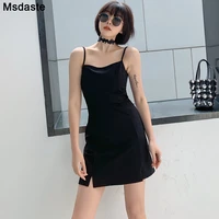 sexy black dresses women mini dress spaghetti strap casual female dress young lady streetwear 2020 summer wear short dresses