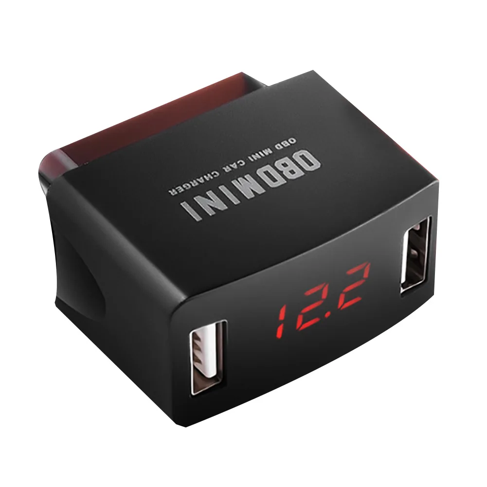 Компактная Универсальная автомобильная зарядка OBD 12 В 24 светодиодный дисплей