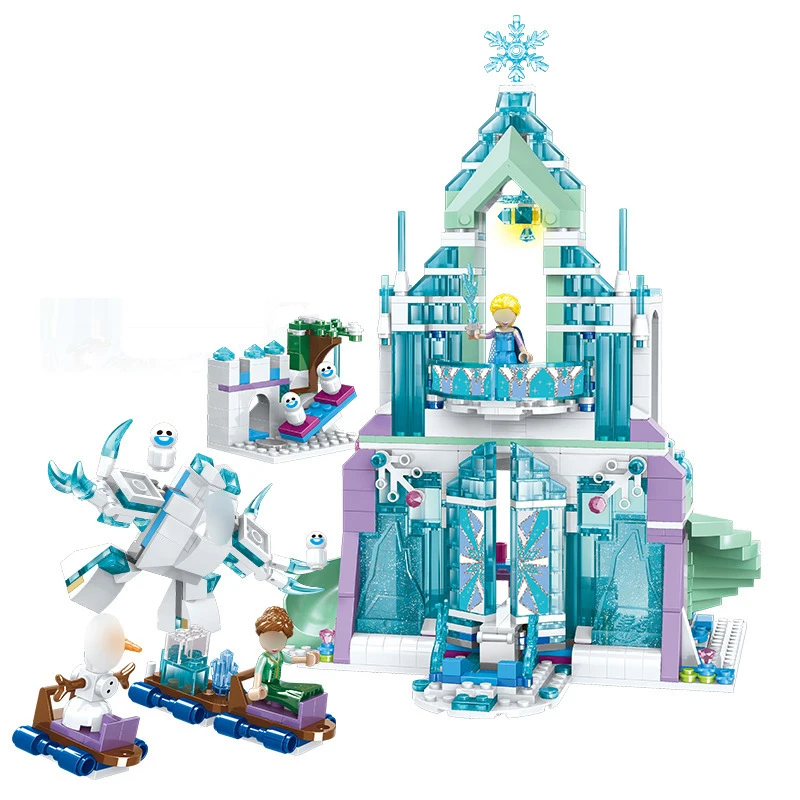 

Building Blocks Friends Girls Ice Snow Magic Castle Carriage Princess Palace Brick Children Gift Toys Aisha's Magic Ice Castle