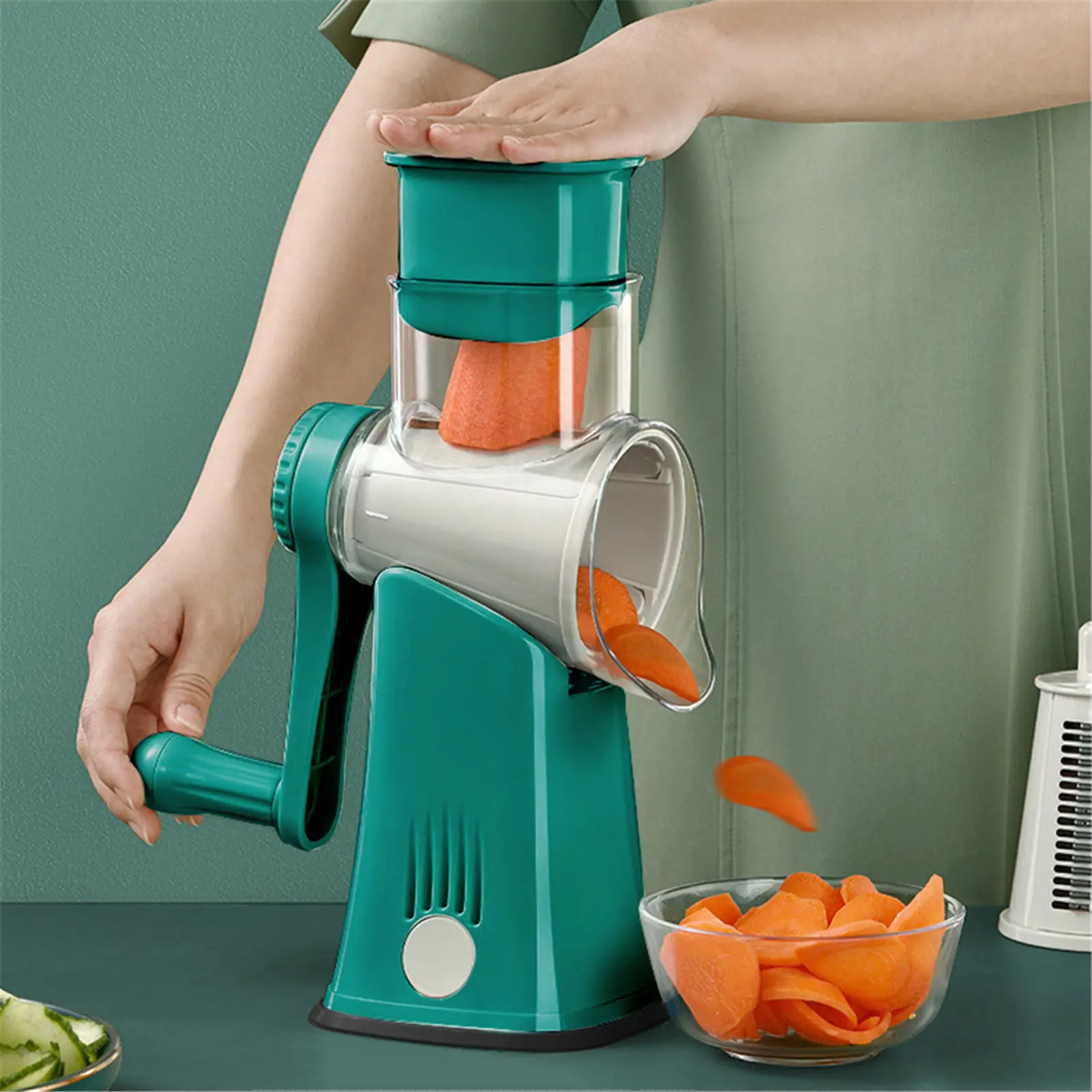 

Manual Vegetable Cutter Slicer Kitchen Accessories Multifunctional Round Mandoline Slicer Potato Cheese Kitchen Gadgets