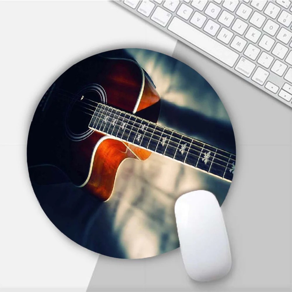 

Guitars Music Round Mouse Mat Gaming Mouse Pad For PC Laptop Notebook 20x20cm Gamer Desk Pad