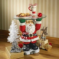 new year christmas cupcake holder santa claus candy storage tray resin santa sculpture supporting plate christmas ornaments