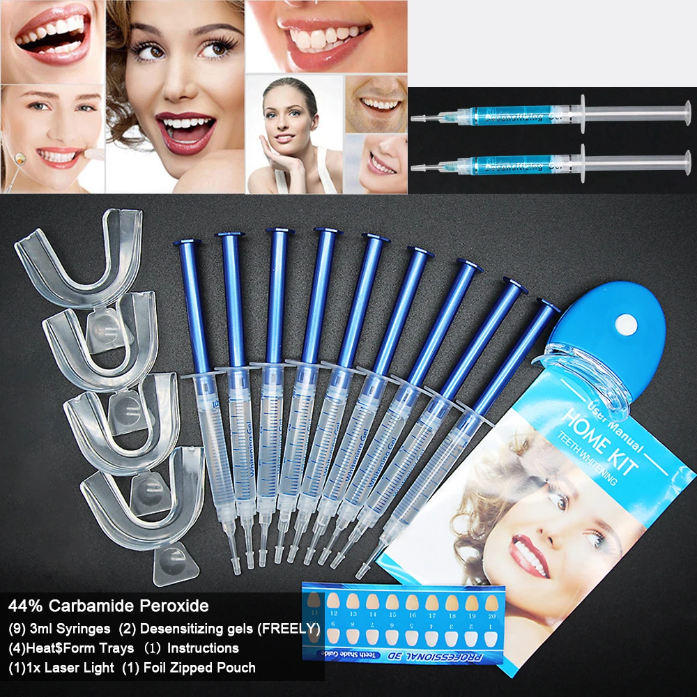 Гели для белого отбеливания зубов genцей сильный Домашний набор светодиодные