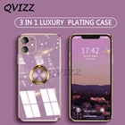 3 в 1 чехол с покрытием для iPhone 13 12 Mini 11 Pro Max XS XR X 8 7 Plus SE 2020, магнитное кольцо, силиконовый бампер, чехол с полной камерой