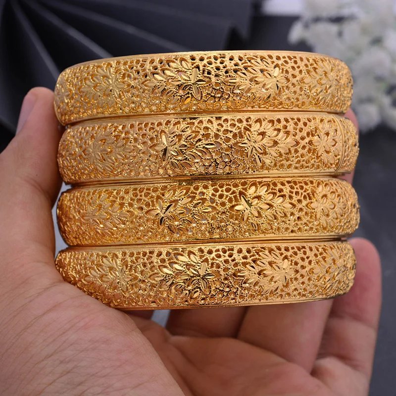 Wando 4 шт./лот Дубай золотые браслеты для женщин эфиопские африканские Арабские