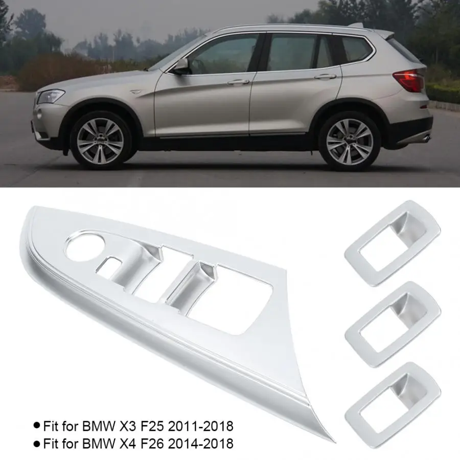 4 шт. матовая хромированная наклейка на оконную рамку подходит для BMW X3 F25 X4 F26 2011-2018
