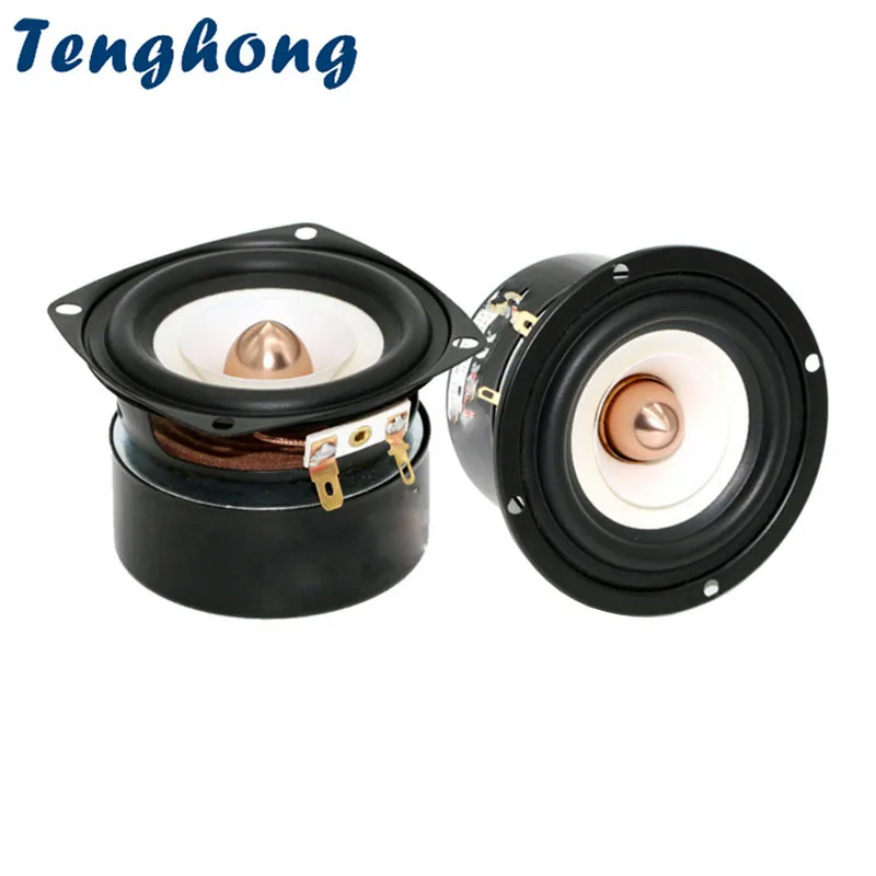 Tenghong 2 шт. 3-дюймовый Полнодиапазонный динамик частоты 4 Ом 8 15 Вт Hifi медиантный бас