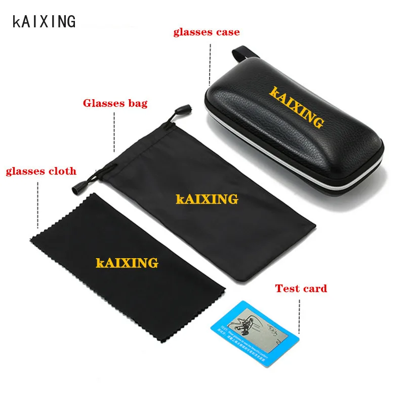 

KAIXING HD Fishing Glasses Polarized Men's Sunglasses Brand Retro Rectangle Sun Glasses With Accessories Male Driving Goggles