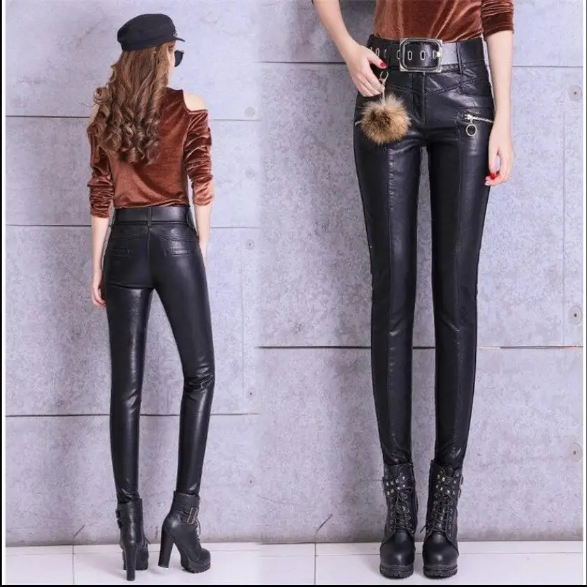 Женские Модные пикантные кожаные брюки облегающие из искусственной кожи женские
