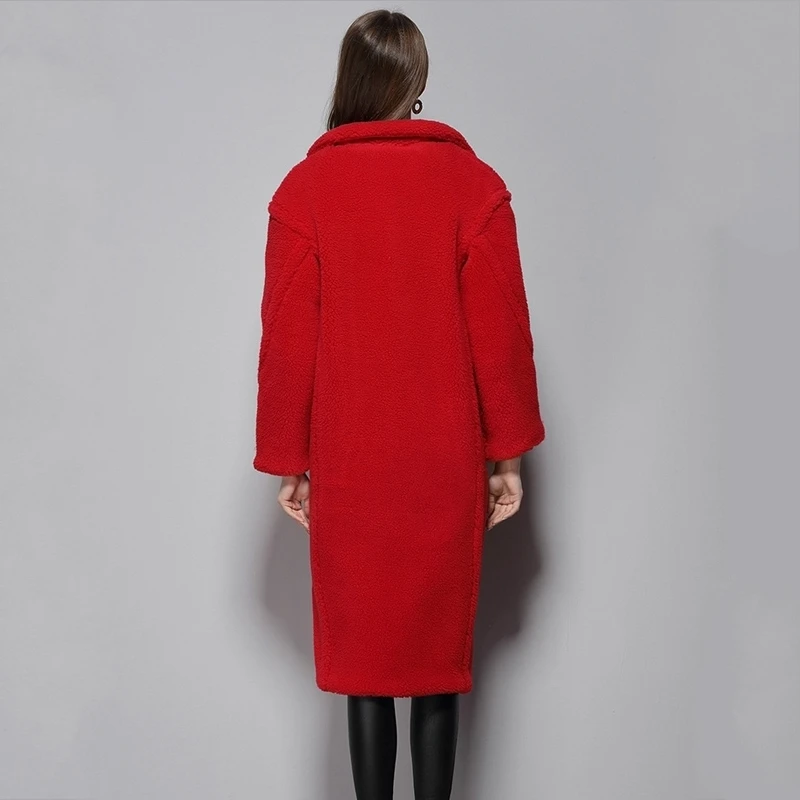Новое зимнее женское Шерстяное Пальто свободного покроя Повседневная Длинная