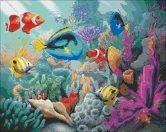 

xiaoyi cotton self-matching cross stitch Cross stitch RS cotton comes with no prints World fish on the sea floor