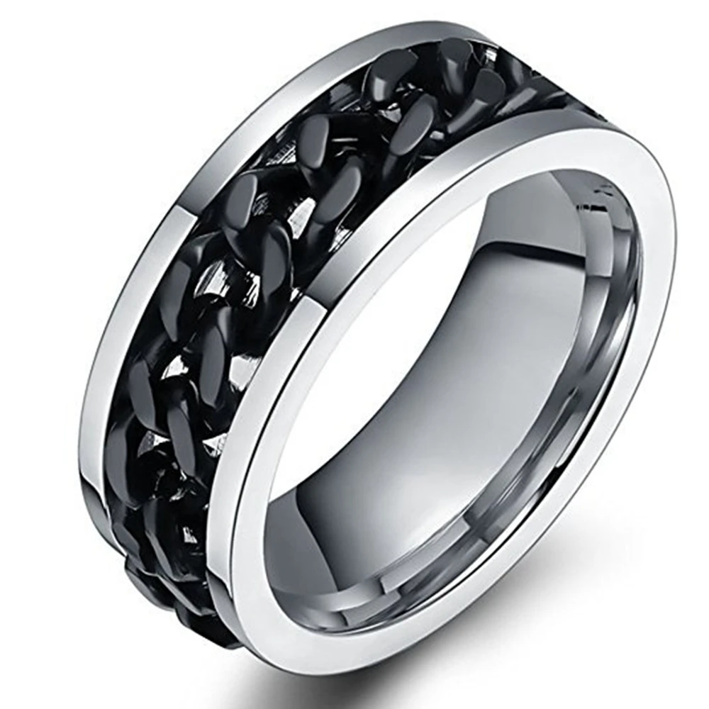 

Titanium Steel Rotatable Chain Rings for Women Men Spinner Ring Multifunctional Chain Ring Men Bottle Opener Ring