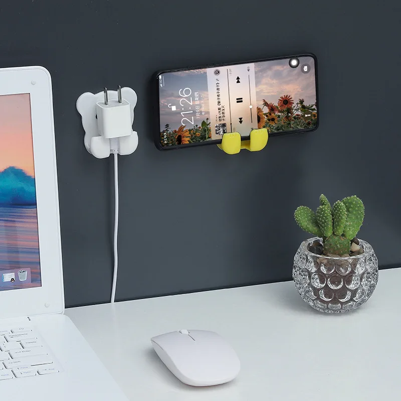 Настенная Наклейка в виде милого медведя 2 шт. крючок без перфорации клеящаяся