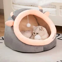 new style pet dog cat bed round plush cat warm bed house soft long plush bed for small dogs for cats nest