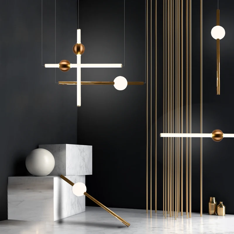 

Nordic Iron glass chandelier living room dining fixtures study bedroom hanging lamp cafe postmodern bar decoration LED lighting