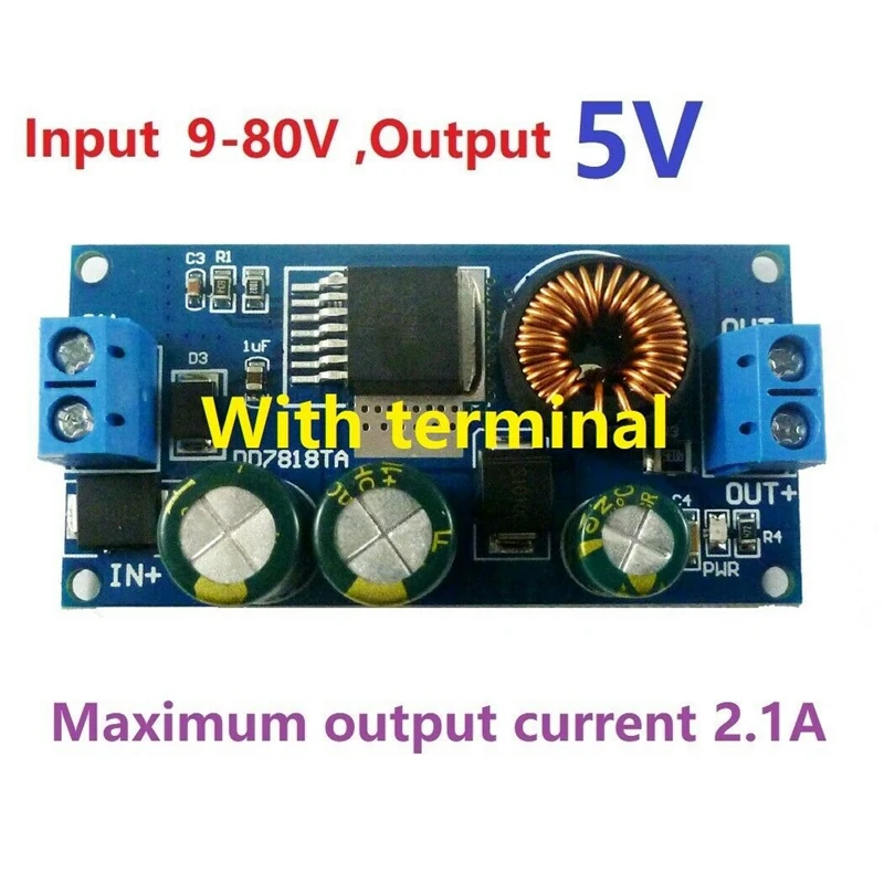 2A Dc 80V 72V 64V 48V 36V 24V to 15V 12V 9V 6V 5V Hv Buck Dc-Dc преобразователь модуль питания (5 V) |