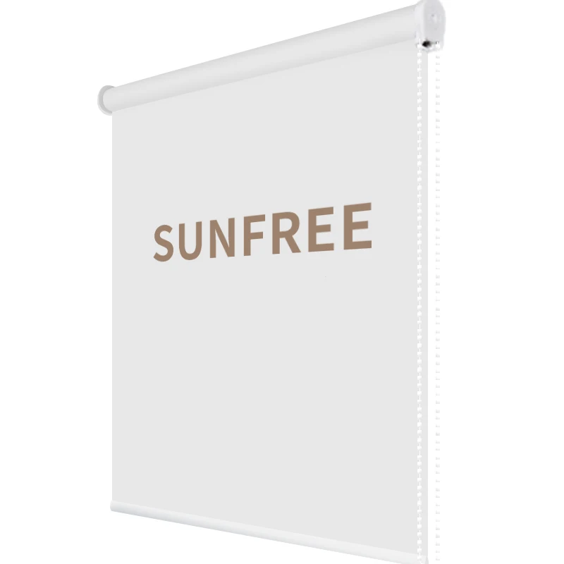?? Sunfreeロゴプリントローラーブラインド100% ブラックアウト生地のためのオフィス店頭写真広告デザインカスタムサイズ