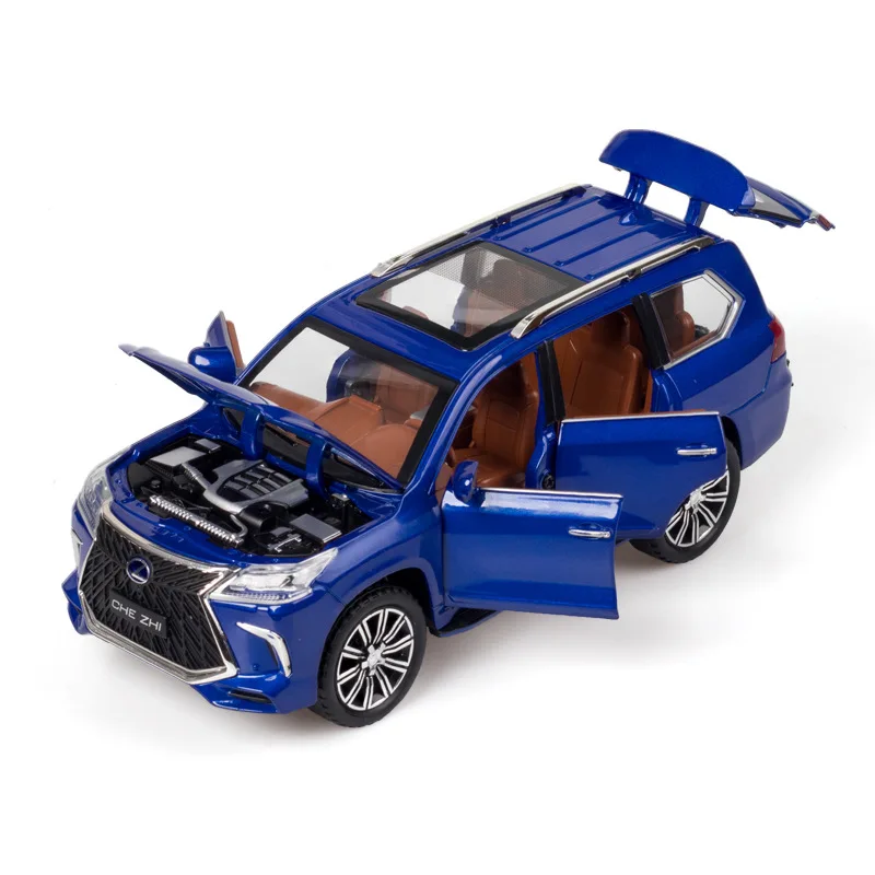 

Bisney 1:24 Simulation Lexus LX570 Car Model Alloy Pull Back Car Model Diecast Metal Toy Vehicles with Sound Light for Kids Gift
