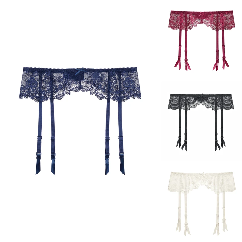 

Women's Sexy Lingerie Plus Size Lace Garter Suspenders Transparent Underwear Adjustable Double Breasted Waist Belt For Stockings