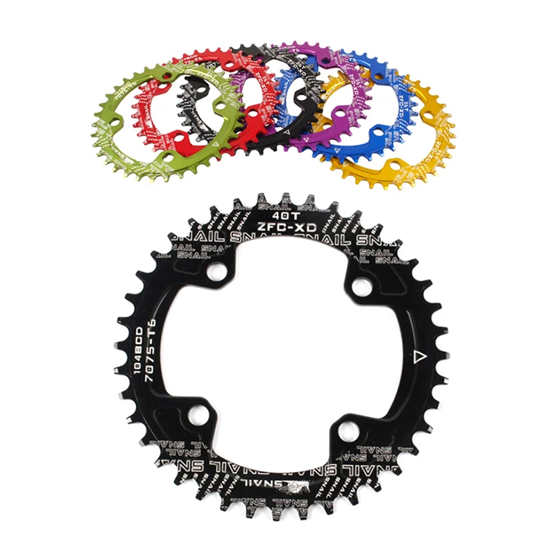 104BCD Round Shape Narrow Wide Chainring MTB Mountain Bike Bicycle 32T 34T 36T 38T 40T Crankset Single Tooth Plate Parts 104 BCD | Спорт и