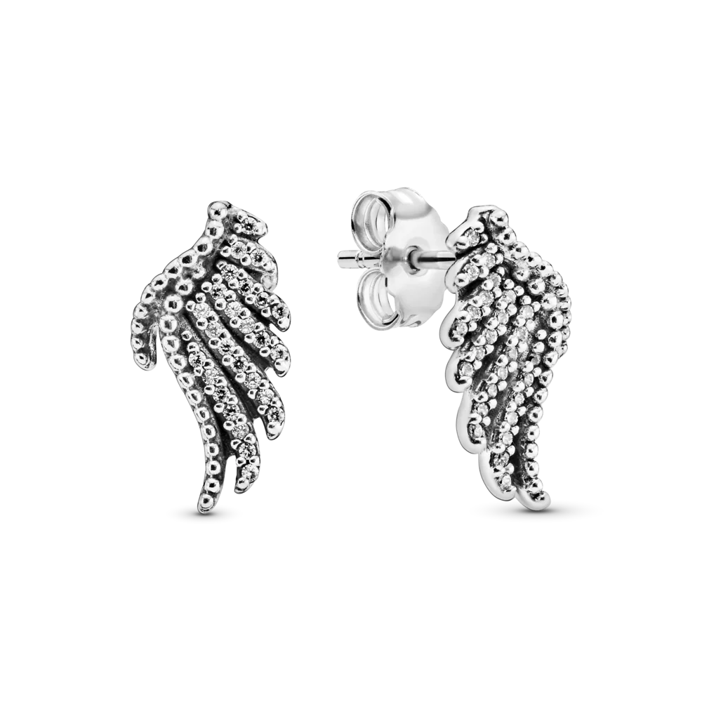 

FORVIONA New 925 Angel Wings Pendant Necklace Ring Ear Studs Women Party Unique Jewelry Sets