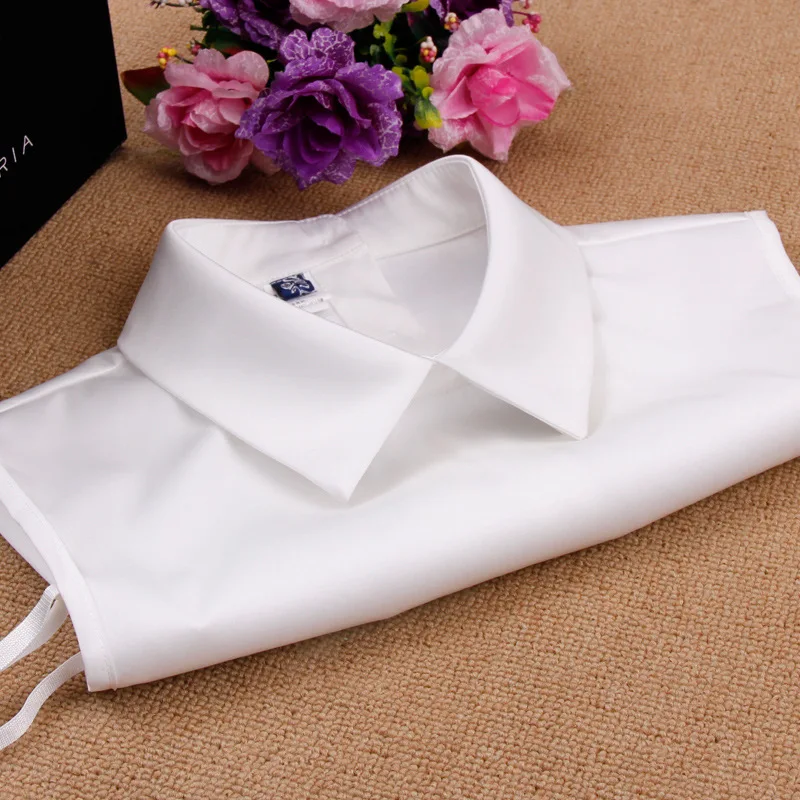Фото Официальное платье белый имитационный воротник для женщин и девушек рубашка