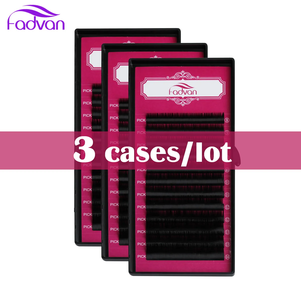 3 Чехол/набор удлинитель ресниц Натуральные Шелковые ресницы длинные