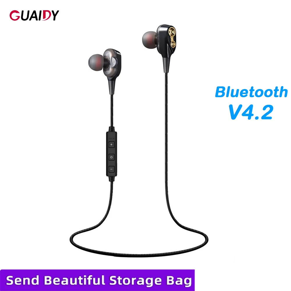 Bluetooth V4.2 гарнитура Беспроводные шейные подвесные наушники вкладыши спортивные с