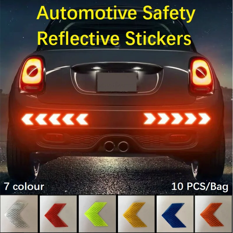 

Car Sticker Reflective Arrow Sign Tape Warning Safety Sticker For Car Bumper Trunk Reflector Hazard Tape Car Styling Accessories